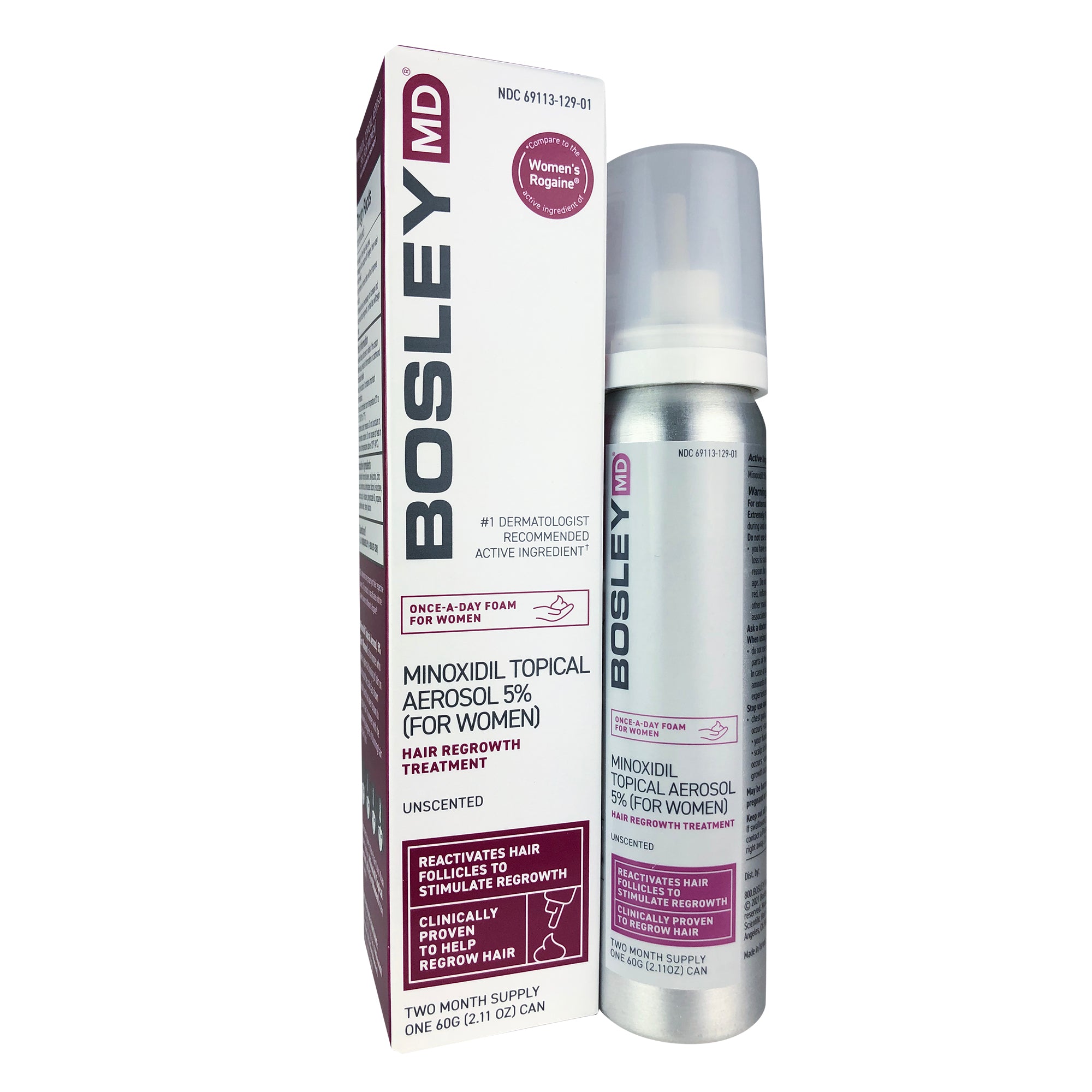 Bosley MD Hair Regrowth Treatment (5% Minoxidil Foam) for Women Spray